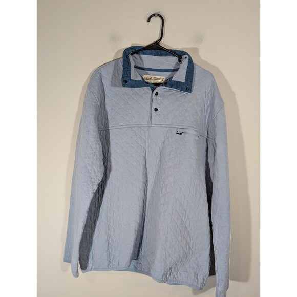 Rack Monkey Men Blue 1/4 Snap Quilted Pullover Jacket Sz XXL Outdoor Hiking - Picture 1 of 6